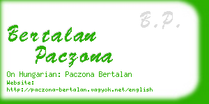 bertalan paczona business card